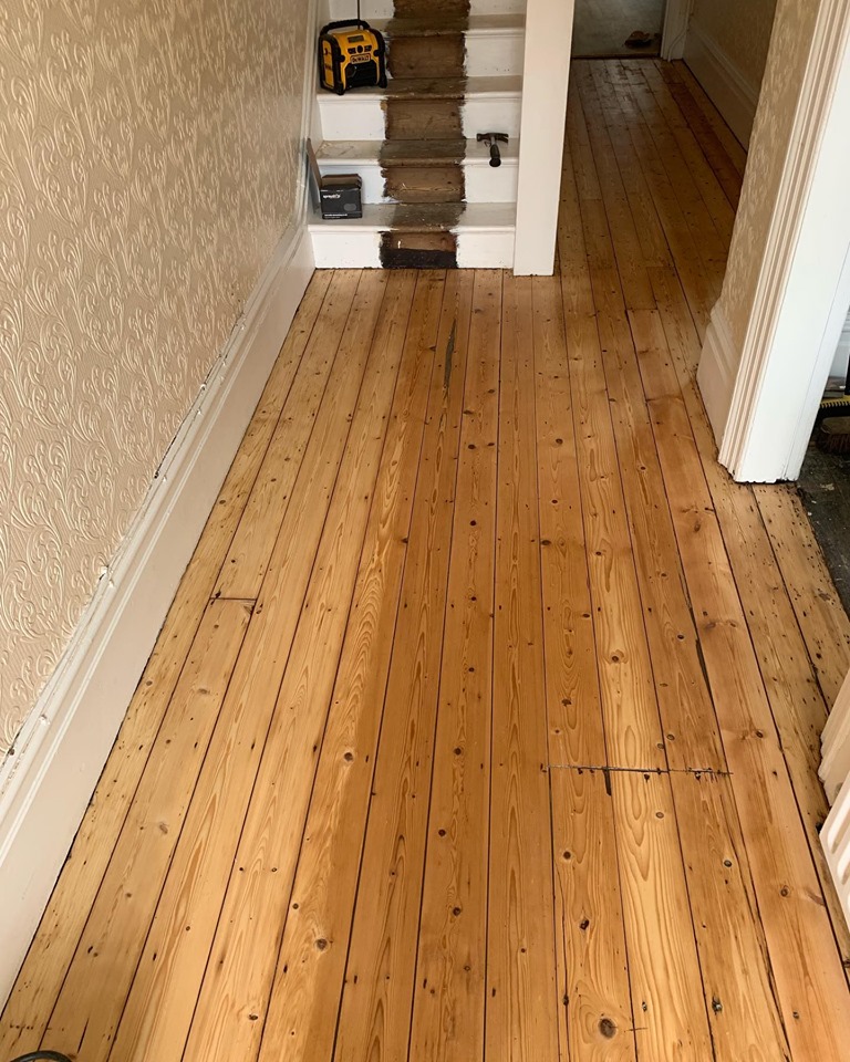 Pine Floorboard Restoration in Hartlepool FlooRestore